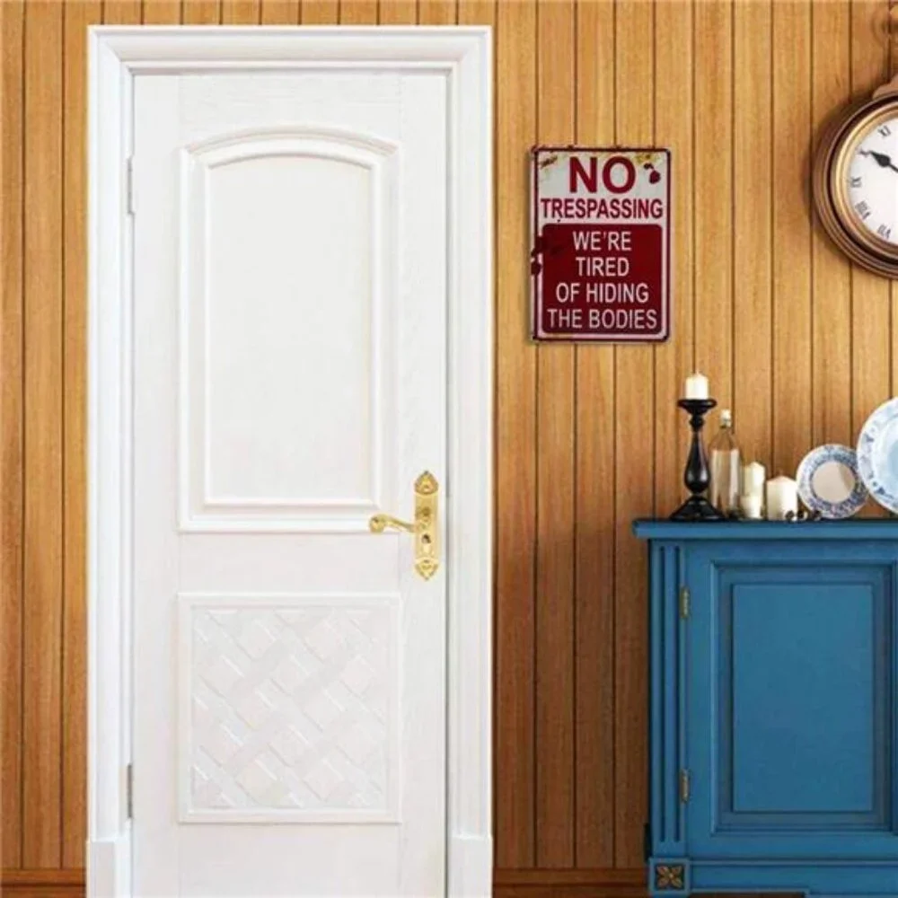 Halloween Decoration Retro Fashion Chic Funny‎ Metal Tin Sign No Trespassing
